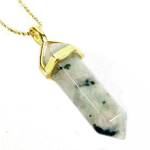 Lotus Jasper Gemstone Pendant Necklace
